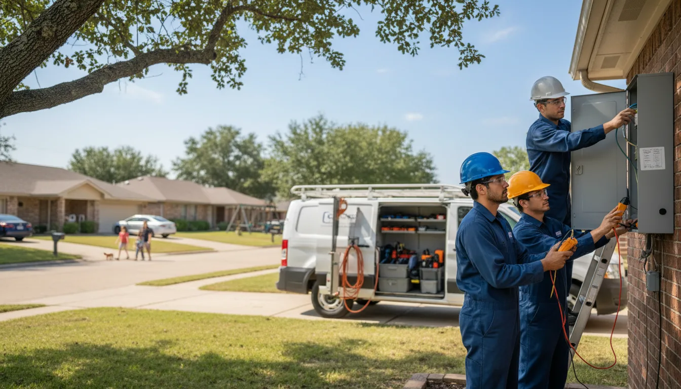 Certified electrician providing emergency electrical services in Ralls, TX